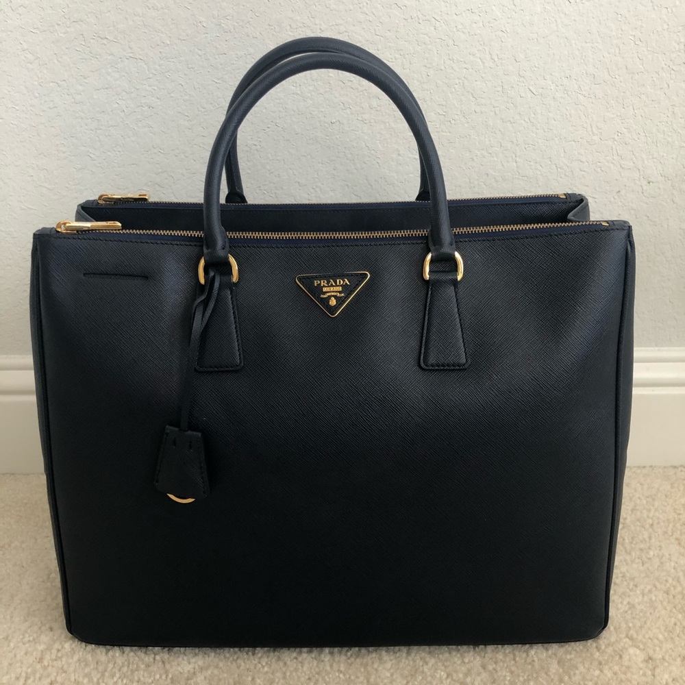 Prada Large Saffiano Baltic Blue Bag